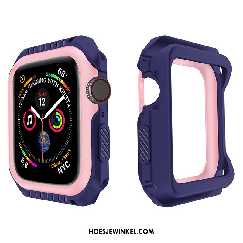 Apple Watch Series 4 Hoesje Bescherming Siliconen Twee Kleuren, Apple Watch Series 4 Hoesje Sport Omlijsting