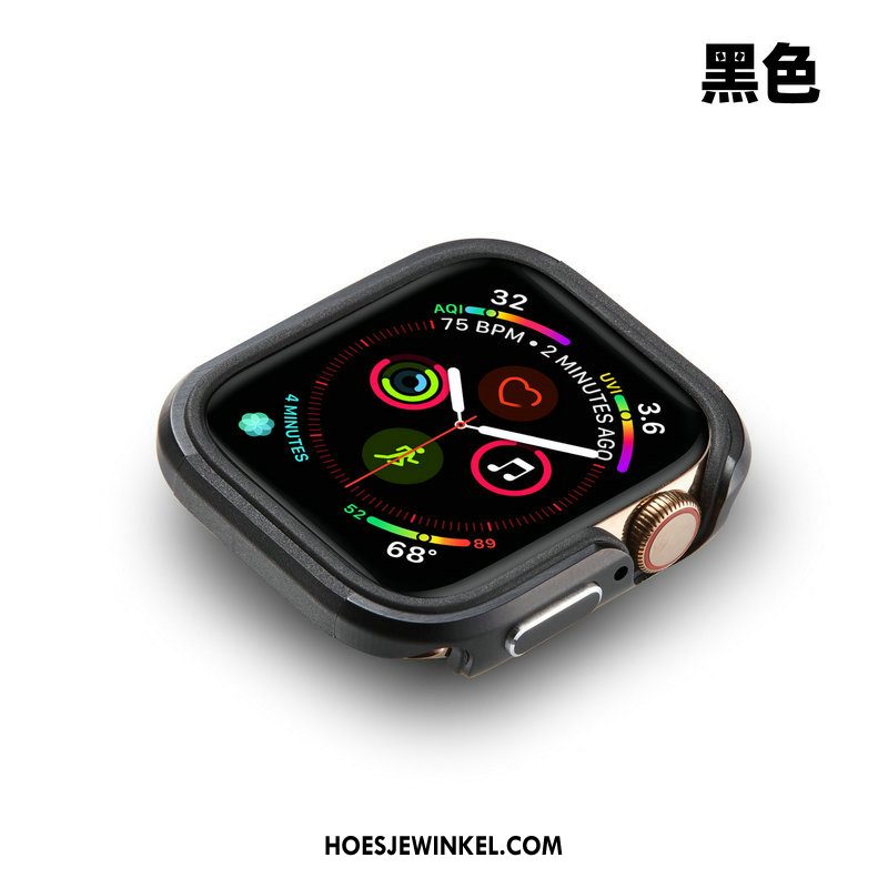 Apple Watch Series 5 Hoesje Blauw Bescherming Metaal, Apple Watch Series 5 Hoesje Omlijsting Anti-fall