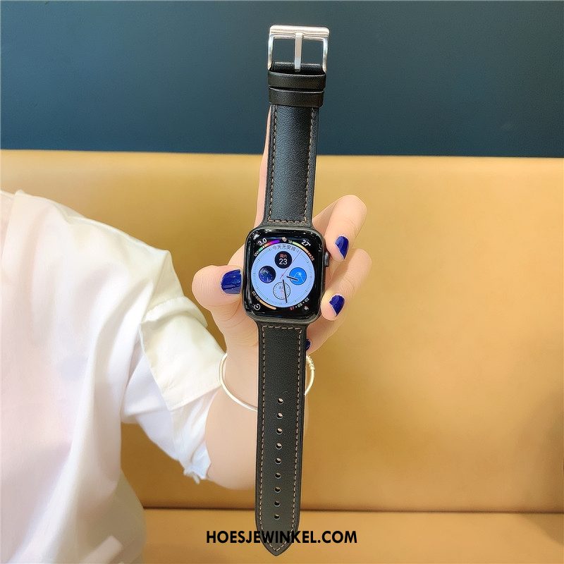 Apple Watch Series 5 Hoesje Groen Siliconen Leer, Apple Watch Series 5 Hoesje