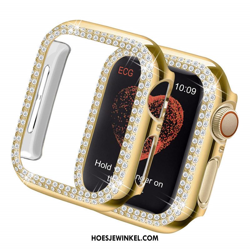 Apple Watch Series 5 Hoesje Lichte En Dun Omlijsting Met Strass, Apple Watch Series 5 Hoesje Plating Trend