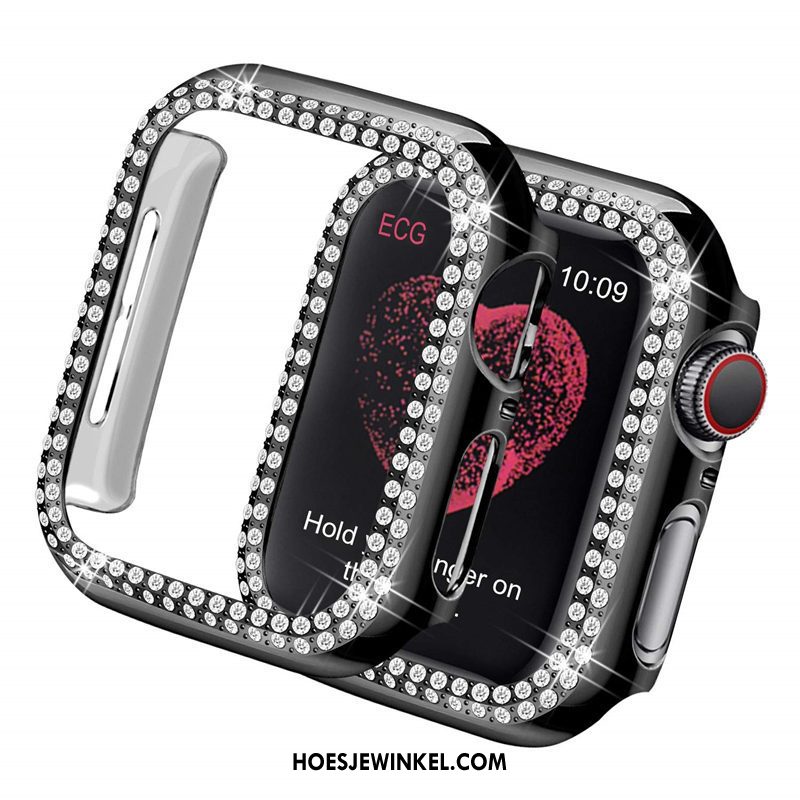 Apple Watch Series 5 Hoesje Lichte En Dun Omlijsting Met Strass, Apple Watch Series 5 Hoesje Plating Trend