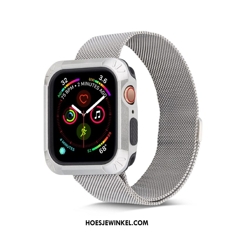 Apple Watch Series 5 Hoesje Plating Siliconen Wit, Apple Watch Series 5 Hoesje Hoes Bescherming