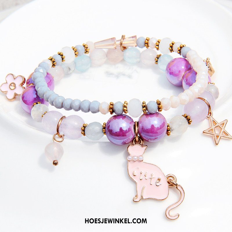 Armbanden Dames Accessoires Alle Wedstrijden Purper, Armbanden Vrouwen Meerlaags