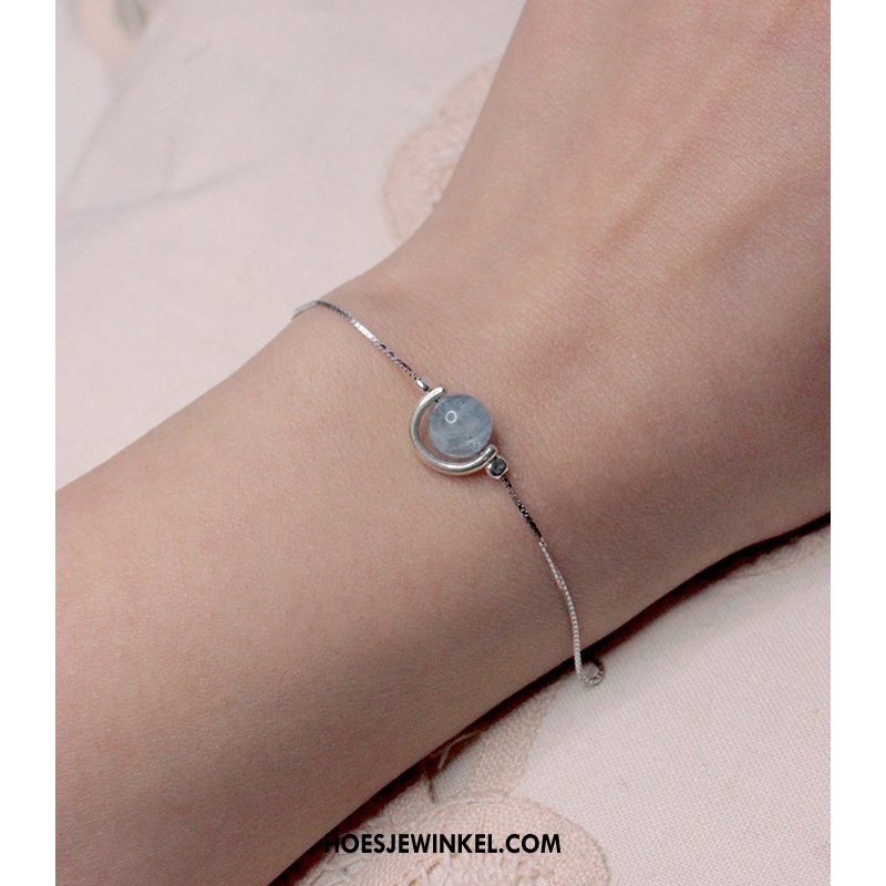 Armbanden Dames Accessoires Natuurlijk Eenvoudig, Armbanden Zuiver Elegante Blau Silber
