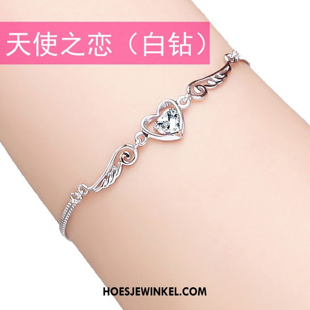 Armbanden Dames Zuiver Lovers Geschenkdoos, Armbanden Student Roze Silber