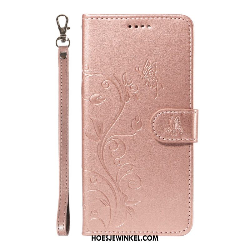 Bescherming Hoesje Oneplus 13r Bandje Met Bloemenpatroon