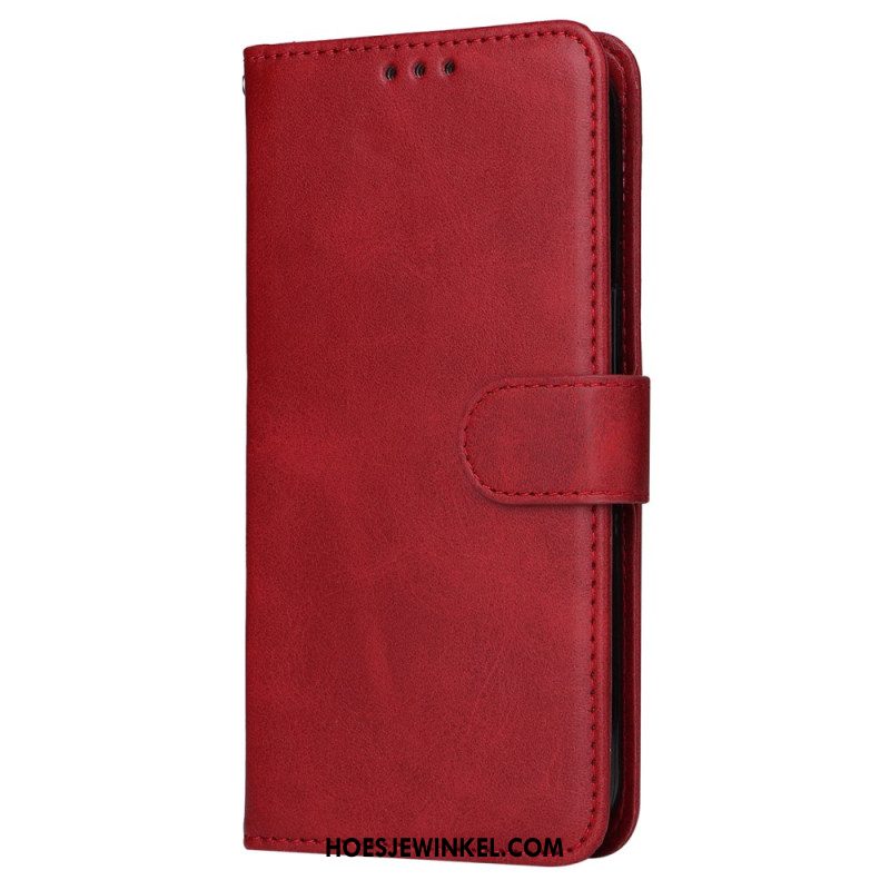 Bescherming Hoesje Oneplus 13r Effen Bandje Met Leerlook