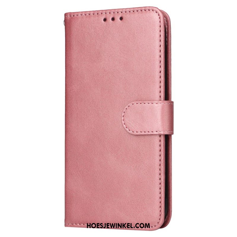 Bescherming Hoesje Oneplus 13r Effen Bandje Met Leerlook