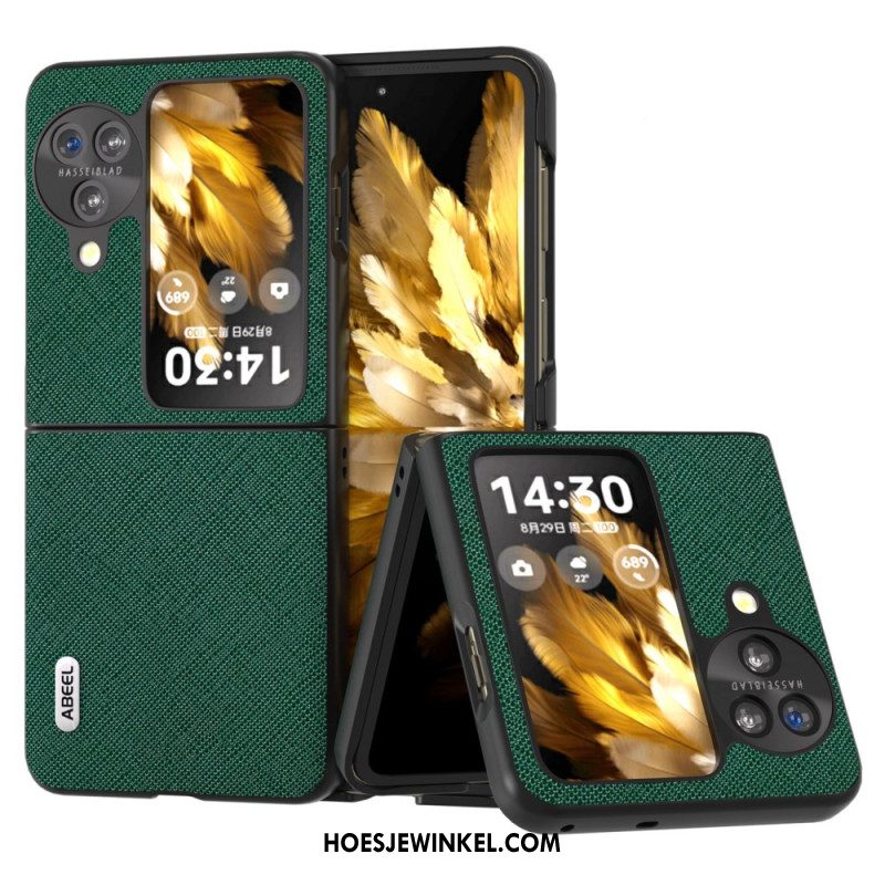 Bescherming Hoesje Oppo Find N3 Flip Abeel Kruistextuur