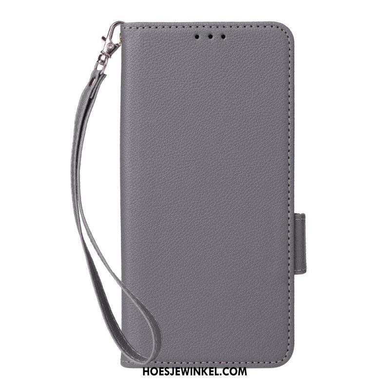 Bescherming Hoesje Oppo Reno 13 5g Lychee Kunstleren Bandje