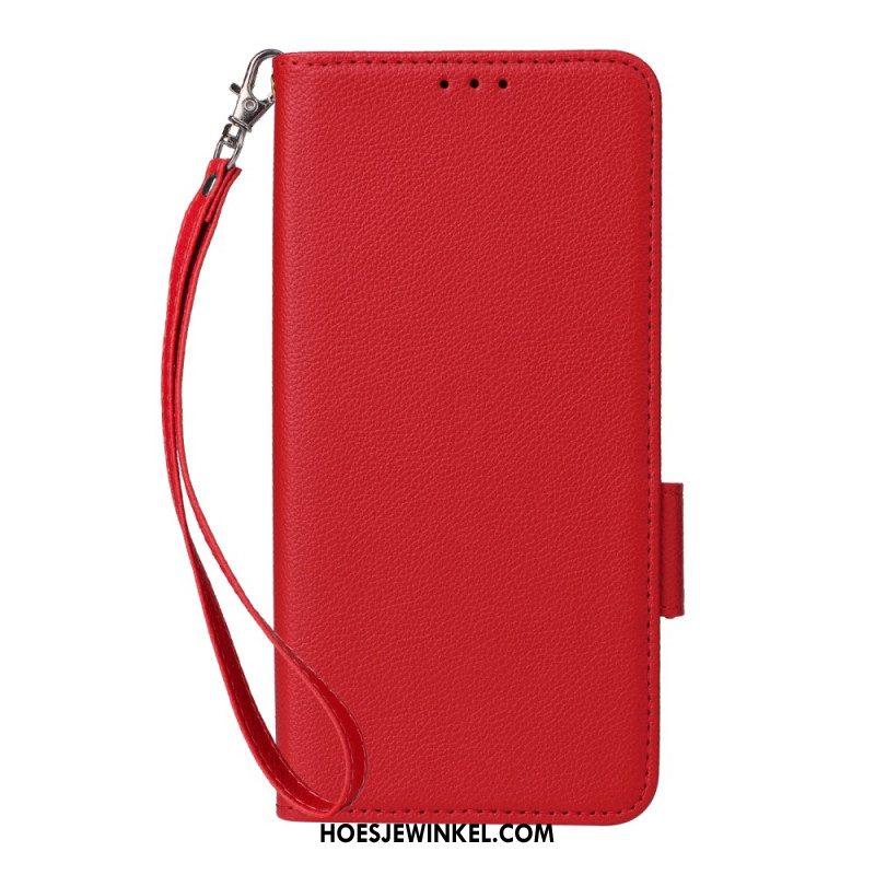 Bescherming Hoesje Oppo Reno 13 5g Lychee Kunstleren Bandje