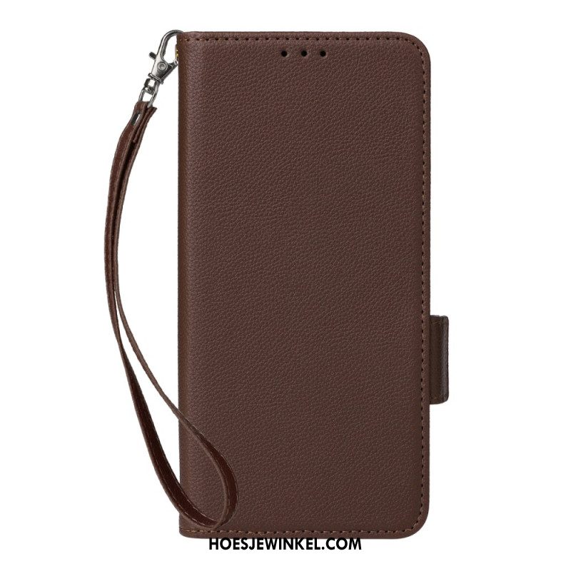 Bescherming Hoesje Oppo Reno 13 5g Lychee Kunstleren Bandje