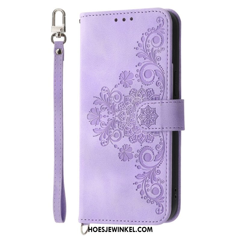 Bescherming Hoesje Oppo Reno 13 Pro 5g Bloemenpatroon Met Schouderband