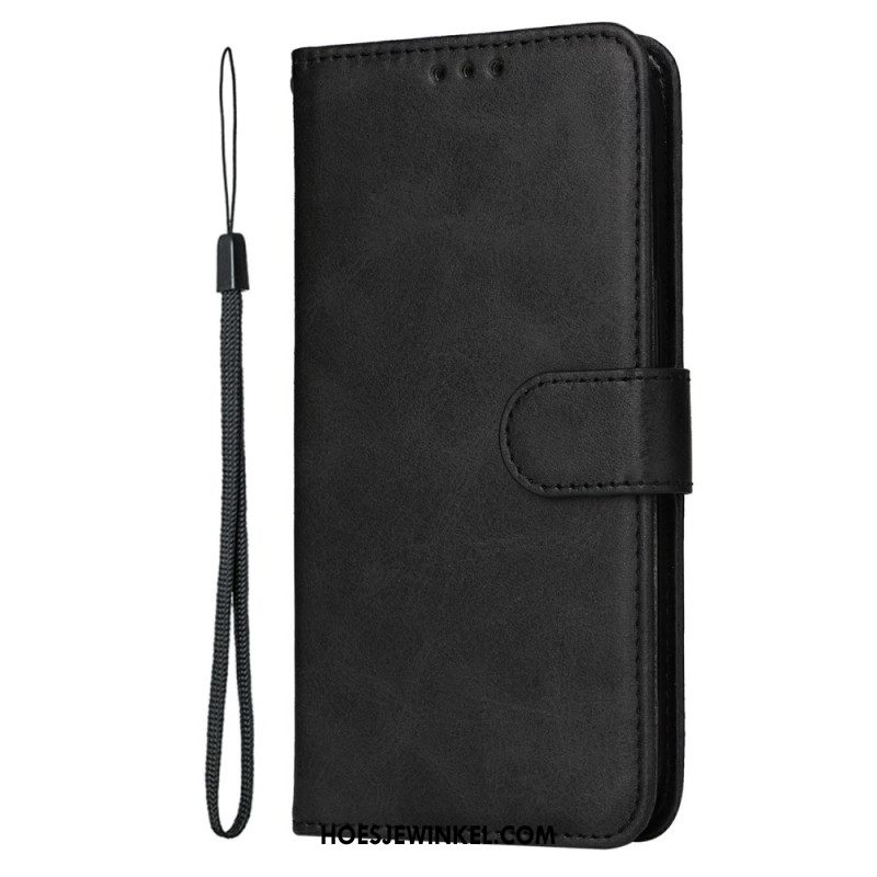 Bescherming Hoesje Oppo Reno 13f 4g / 5g / 13 Fs 5g Effen Kunstleer Met Bandje