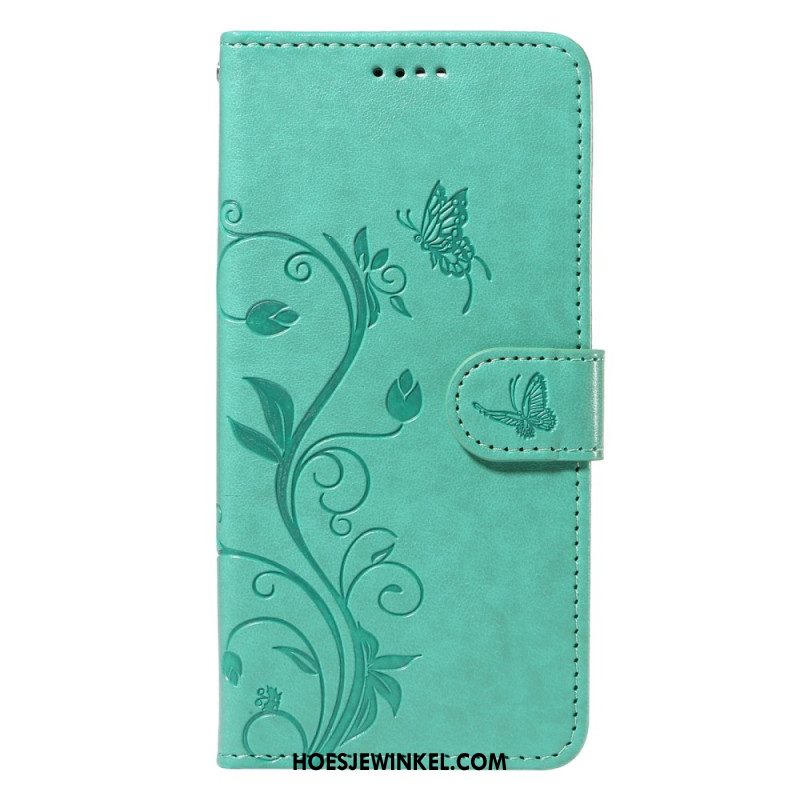 Bescherming Hoesje Samsung Galaxy A15 5g Abrikozenbloemen Met Riempje