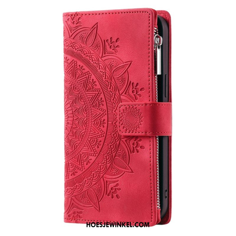 Bescherming Hoesje Samsung Galaxy S25 5g Portemonnee Met Mandala Suède-effect