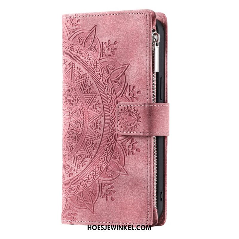 Bescherming Hoesje Samsung Galaxy S25 5g Portemonnee Met Mandala Suède-effect