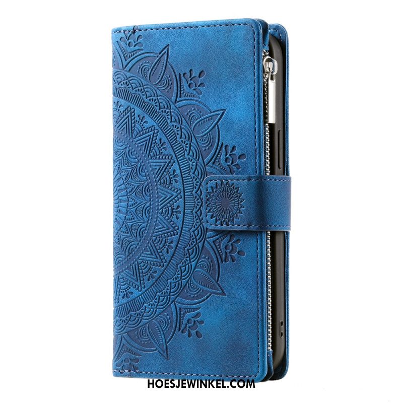 Bescherming Hoesje Samsung Galaxy S25 5g Portemonnee Met Mandala Suède-effect