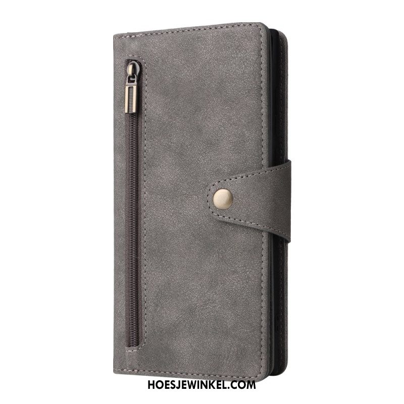 Bescherming Hoesje Samsung Galaxy S25 Ultra 5g Suède-effect Portemonnee Met Riem