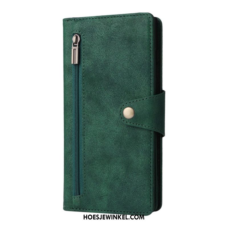 Bescherming Hoesje Samsung Galaxy S25 Ultra 5g Suède-effect Portemonnee Met Riem