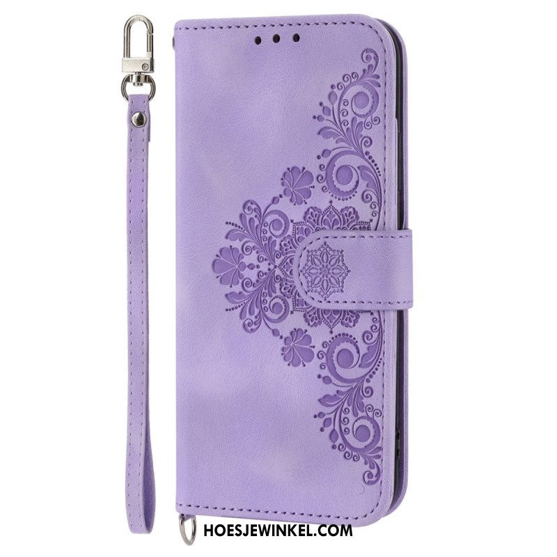 Bescherming Hoesje Samsung Galaxy Z Fold 6 Kantpatroon Met Band En Schouderband