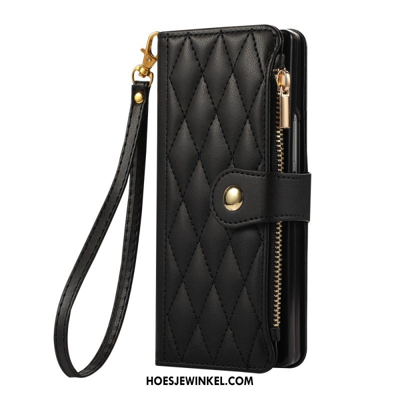 Bescherming Hoesje Samsung Galaxy Z Fold 7 Gewatteerd Met Riempje