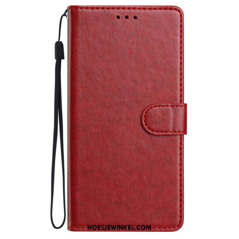 Bescherming Hoesje Xiaomi 15 Effen Kunstleren Bandje