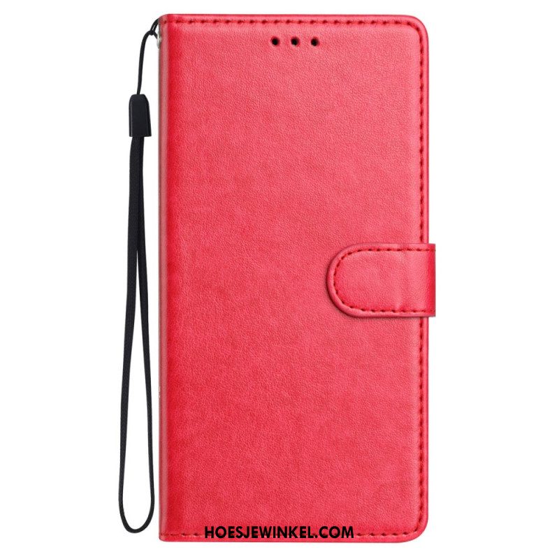 Bescherming Hoesje Xiaomi 15 Effen Kunstleren Bandje