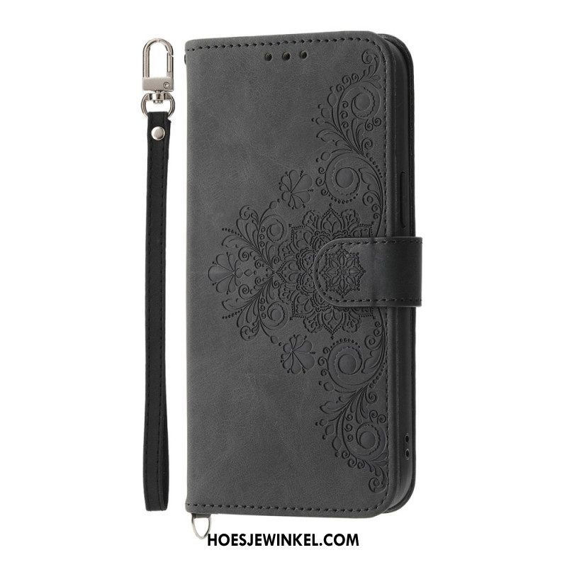 Bescherming Hoesje Xiaomi 15 Ultra Bloemenpatroon Met Bandje En Schouderband