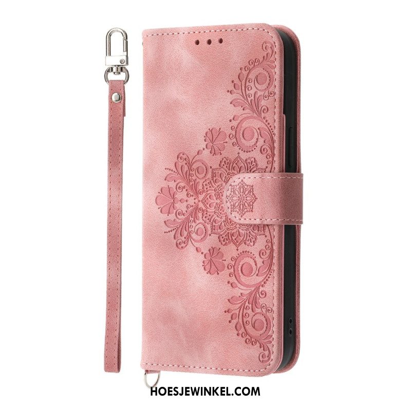 Bescherming Hoesje Xiaomi 15 Ultra Bloemenpatroon Met Bandje En Schouderband