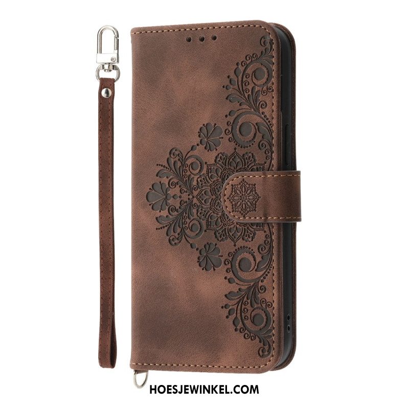 Bescherming Hoesje Xiaomi 15 Ultra Bloemenpatroon Met Bandje En Schouderband