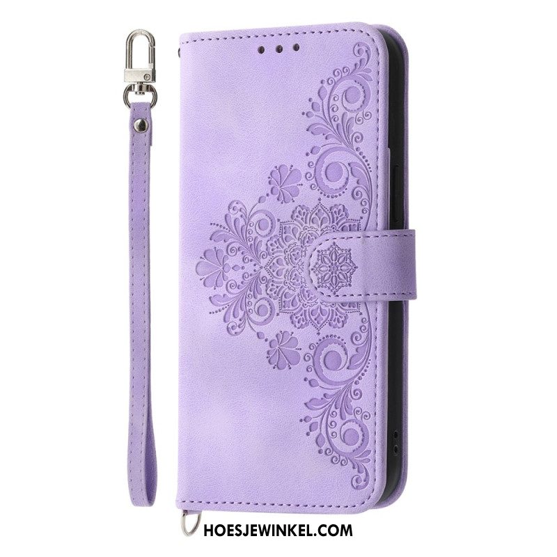 Bescherming Hoesje Xiaomi 15 Ultra Bloemenpatroon Met Bandje En Schouderband