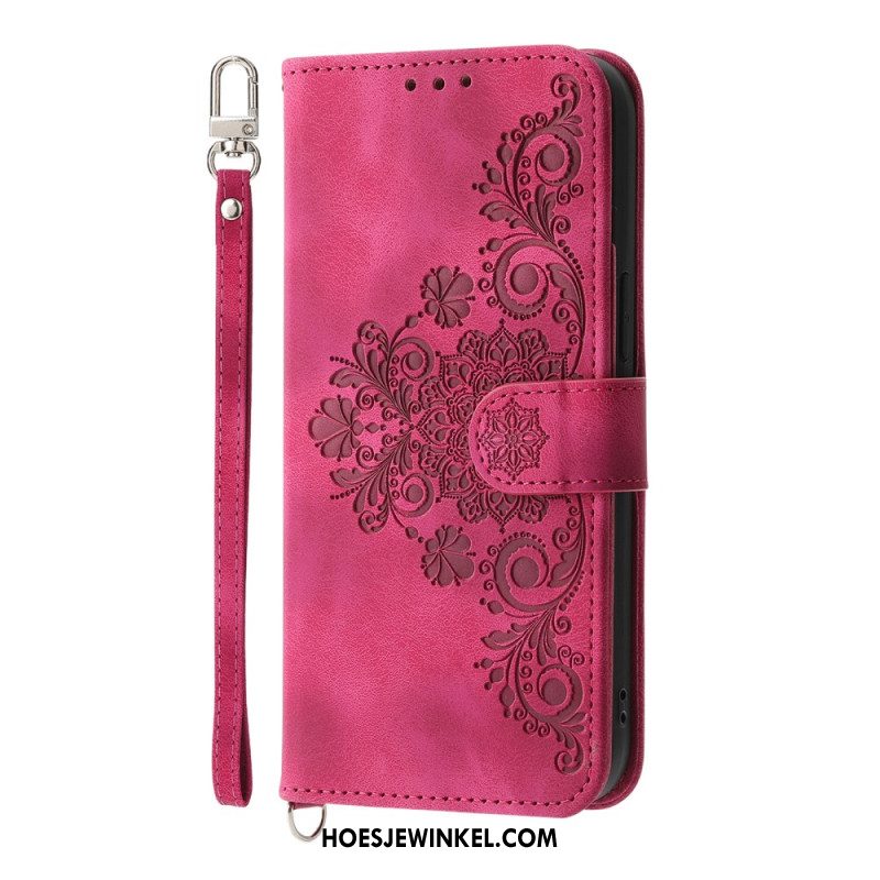 Bescherming Hoesje Xiaomi 15 Ultra Bloemenpatroon Met Bandje En Schouderband