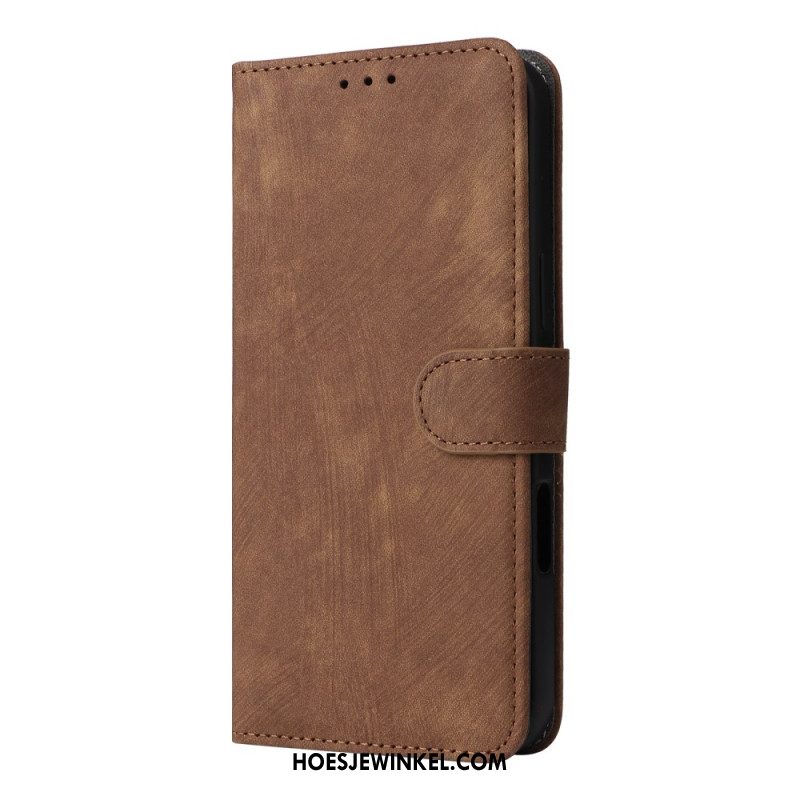 Bescherming Hoesje Xiaomi Redmi Note 14 4g Rfid-bescherming Suède-effect Met Bandje