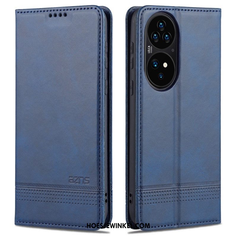 Bescherming Hoesje voor Huawei P50 Pro Folio-hoesje Azns Leerstyling