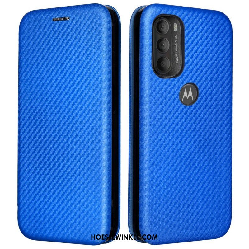 Bescherming Hoesje voor Moto G71 5G Folio-hoesje Gekleurde Koolstofsilicone