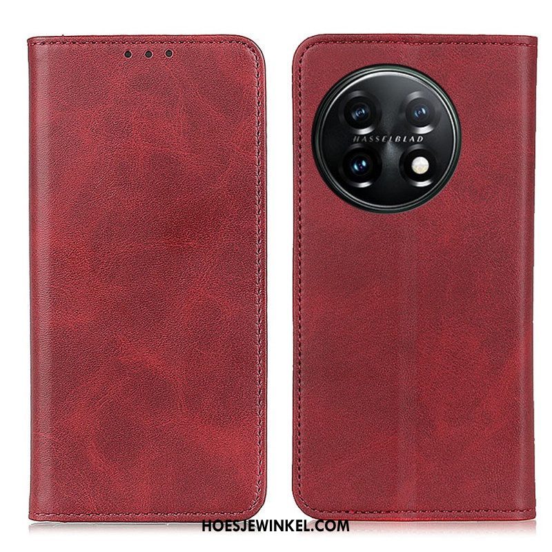 Bescherming Hoesje voor OnePlus 11 5G Folio-hoesje Elegantie Splitleer