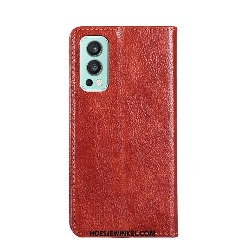 Bescherming Hoesje voor OnePlus Nord 2 5G Folio-hoesje Vintage Lederen Stijl