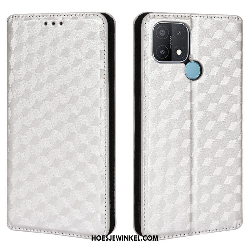 Bescherming Hoesje voor Oppo A15 Folio-hoesje Diamant Leereffect