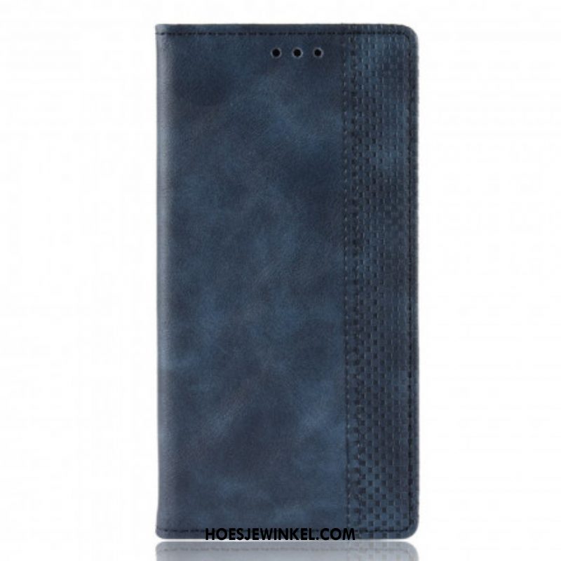 Bescherming Hoesje voor Oppo A15 Folio-hoesje Gestileerd Vintage Leereffect