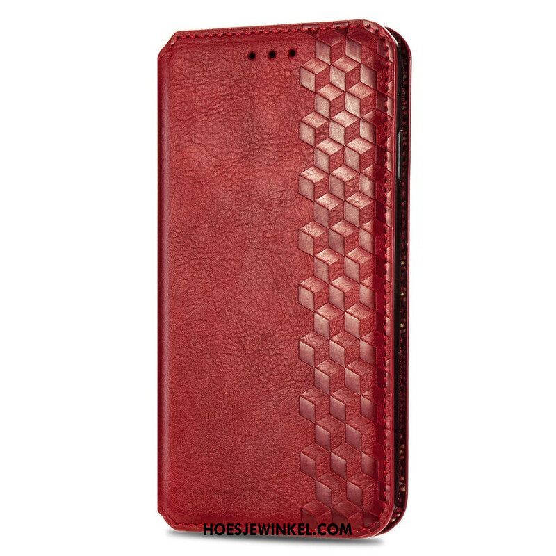 Bescherming Hoesje voor Oppo A16 / A16s Folio-hoesje Leereffect Diamanttextuur