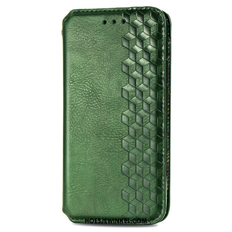 Bescherming Hoesje voor Oppo A16 / A16s Folio-hoesje Leereffect Diamanttextuur