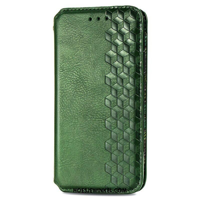 Bescherming Hoesje voor Oppo A16 / A16s Folio-hoesje Leereffect Diamanttextuur