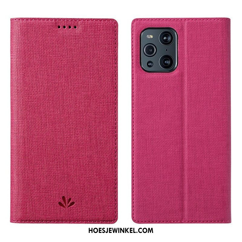 Bescherming Hoesje voor Oppo Find X3 Pro Folio-hoesje Getextureerde Vili Dmx