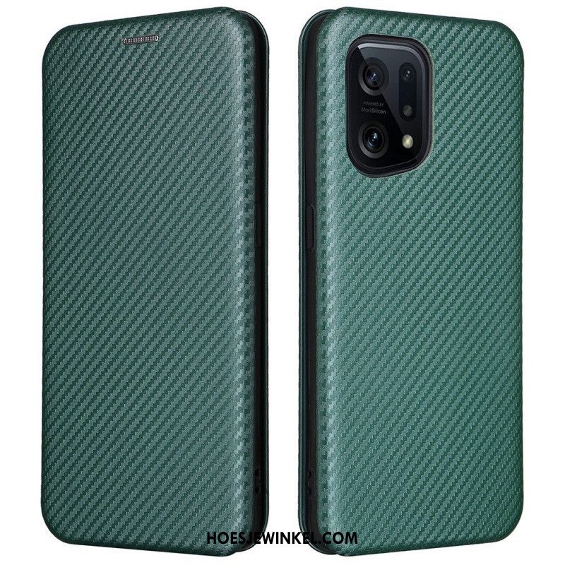 Bescherming Hoesje voor Oppo Find X5 Folio-hoesje Koolstofvezel