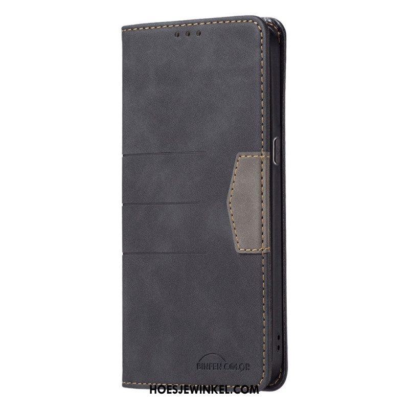 Bescherming Hoesje voor Oppo Find X5 Lite Folio-hoesje Binfen Kleur Leer Stijl