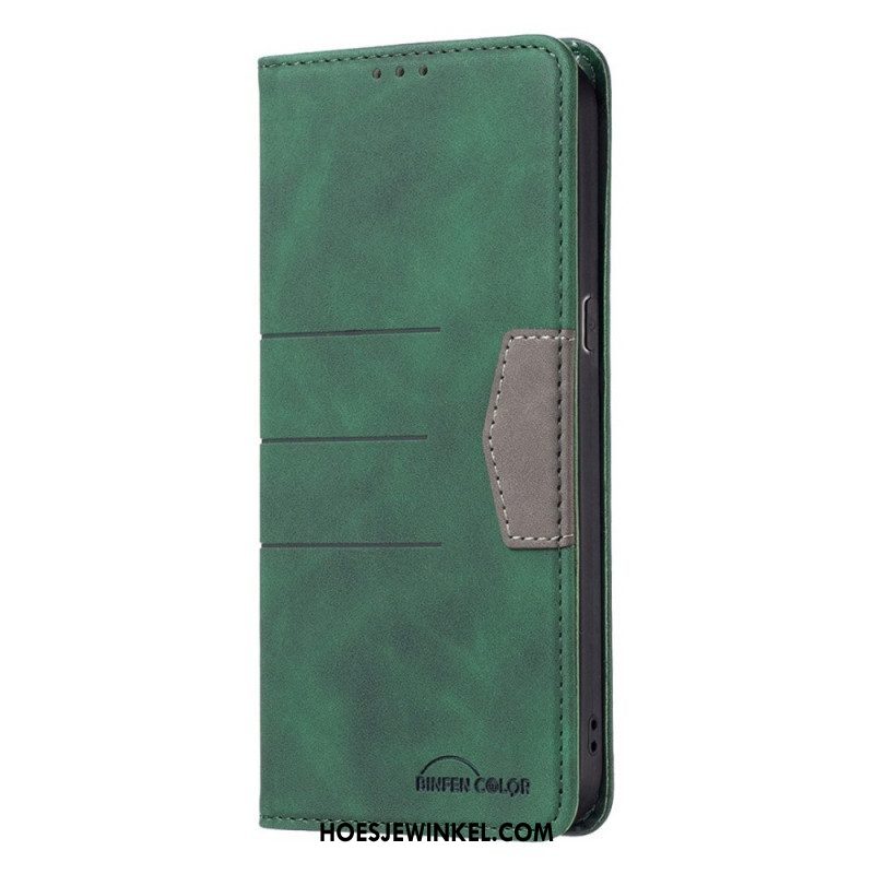 Bescherming Hoesje voor Oppo Find X5 Lite Folio-hoesje Binfen Kleur Leer Stijl