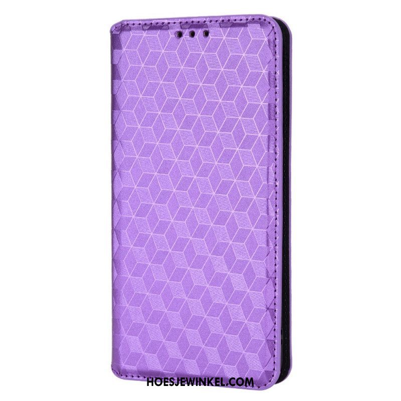 Bescherming Hoesje voor Oppo Find X5 Pro Folio-hoesje 3d Diamant Leereffect