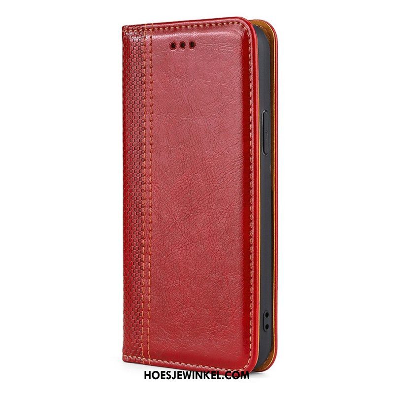 Bescherming Hoesje voor Oppo Find X5 Pro Folio-hoesje Vintage Leereffect