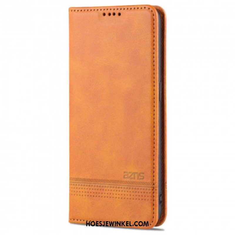 Bescherming Hoesje voor Oppo Reno 6 5G Folio-hoesje Azns Leerstyling